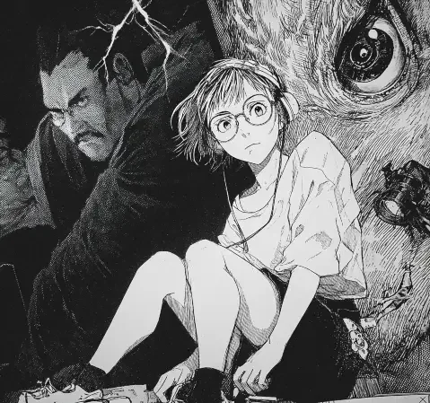 都市题材漫画封面，画面为雨夜街角的人物侧影
