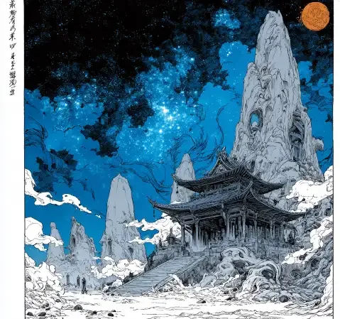 悬疑题材漫画封面，画面为走廊尽头的一盏壁灯